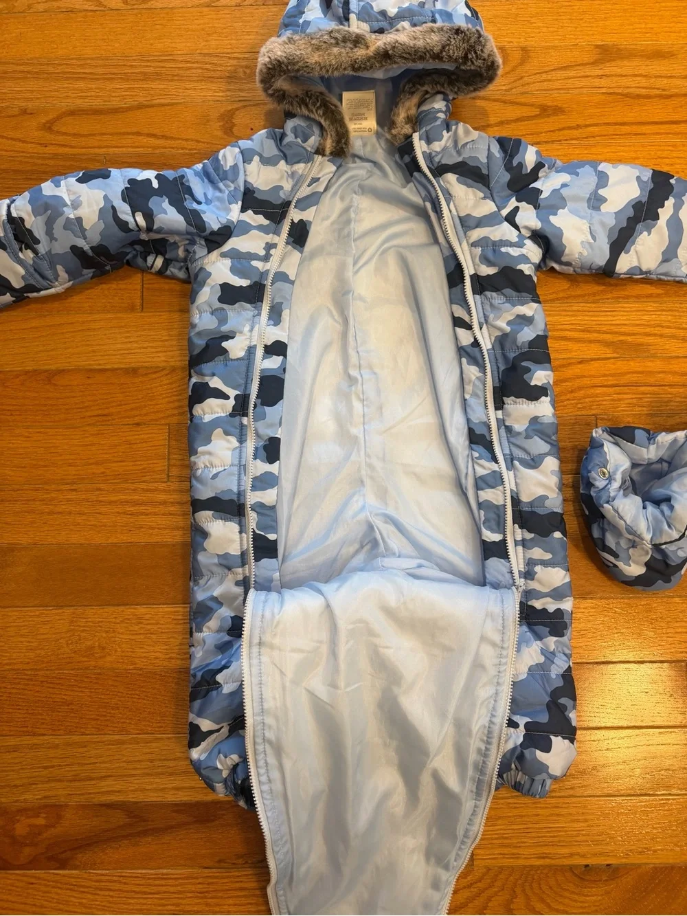 First Impressions- Baby Snowsuit w/ Faux Fur Hood